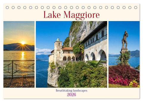 Lake Maggiore - Breathtaking landscapes (Desk Calendar 2026 DIN A5 landscape), CALVENDO 12 Month DeskCalendar