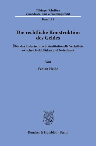 Die rechtliche Konstruktion des Geldes