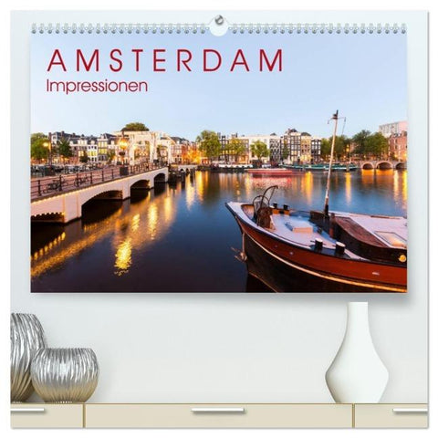 AMSTERDAM Impressionen (hochwertiger Premium Wandkalender 2026 DIN A2 quer), Kunstdruck in Hochglanz