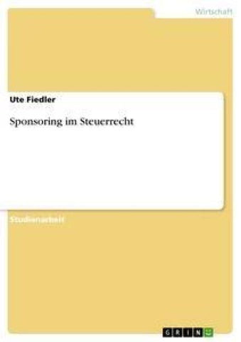 Sponsoring im Steuerrecht