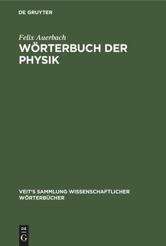 Wörterbuch der Physik