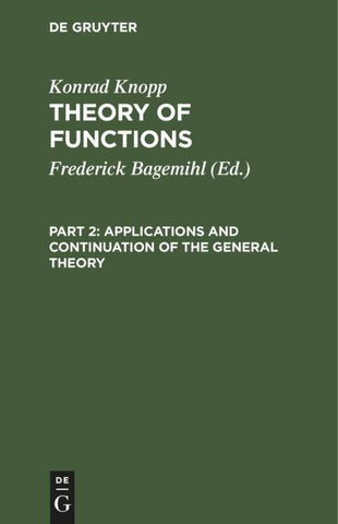 Applications and Continuation of the General Theory