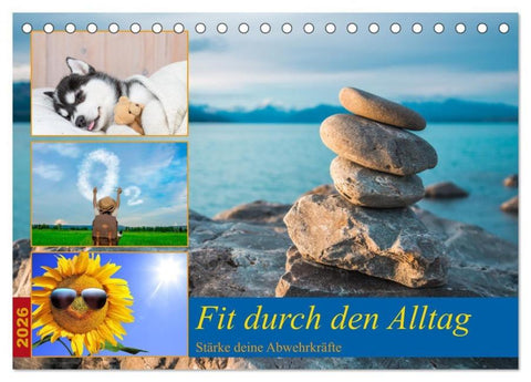 Fit durch den Alltag - stärke deine Abwehrkräfte (Tischkalender 2026 DIN A5 quer), CALVENDO Monatskalender