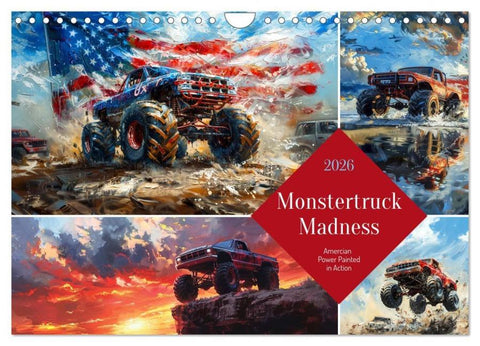 Monstertruck Madness (Wall Calendar 2026 DIN A4 landscape), CALVENDO 12 Month Wall Calendar