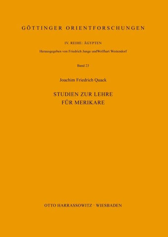 Studien zur Lehre für Merikare
