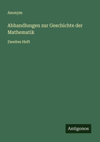 Abhandlungen zur Geschichte der Mathematik