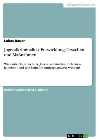 Jugendkriminalität. Entwicklung, Ursachen und Maßnahmen