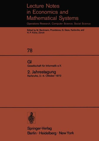GI. Gesellschaft für Informatik e.V. 2. Jahrestagung