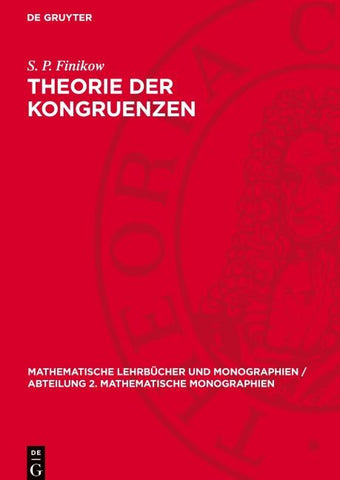 Theorie der Kongruenzen