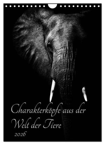 Charakterköpfe aus der Welt der Tiere (Wandkalender 2026 DIN A4 hoch), CALVENDO Monatskalender