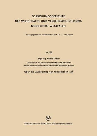 Über die Ausbreitung von Ultraschall in Luft