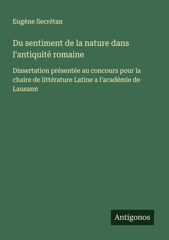 Du sentiment de la nature dans l'antiquité romaine