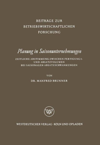 Planung in Saisonunternehmungen