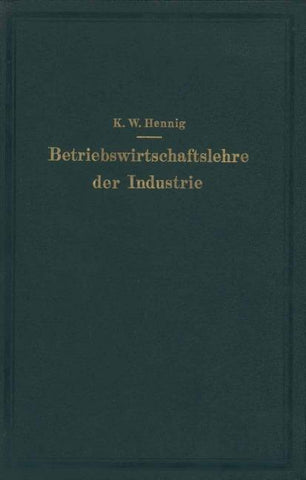 Betriebswirtschaftslehre der Industrie