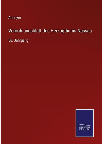 Verordnungsblatt des Herzogthums Nassau