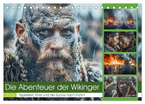 Die Abenteuer der Wikinger (Tischkalender 2026 DIN A5 quer), CALVENDO Monatskalender