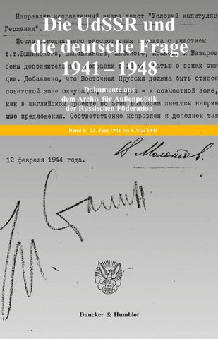 Die UdSSR und die deutsche Frage 1941-1948.