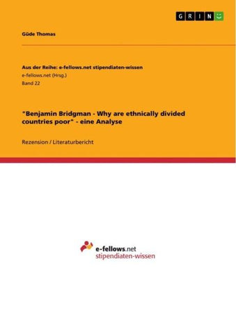"Benjamin Bridgman - Why are ethnically divided countries poor" - eine Analyse