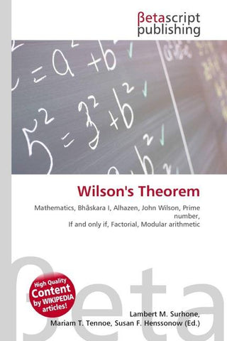 Wilson's Theorem