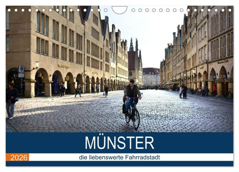 Münster - die liebenswerte Fahrradstadt (Wandkalender 2026 DIN A4 quer), CALVENDO Monatskalender