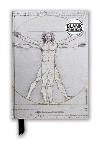 Premium Notizbuch Blank DIN A5: Leonardo da Vinci, Vitruvianischer Mensch