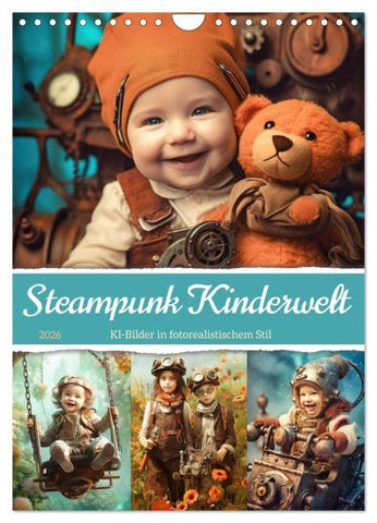Steampunk Kinderwelt (Wandkalender 2026 DIN A4 hoch), CALVENDO Monatskalender