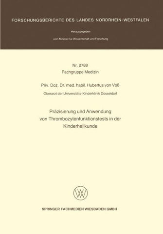 Präzisierung und Anwendung von Thrombozytenfunktionstests in der Kinderheilkunde