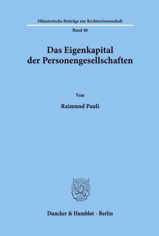 Das Eigenkapital der Personengesellschaften.