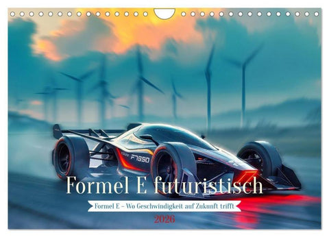 Formel E futuristisch (Wandkalender 2026 DIN A4 quer), CALVENDO Monatskalender