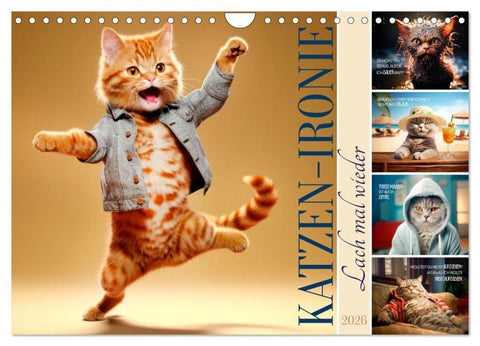 KATZEN-IRONIE Lach mal wieder (Wandkalender 2026 DIN A4 quer), CALVENDO Monatskalender