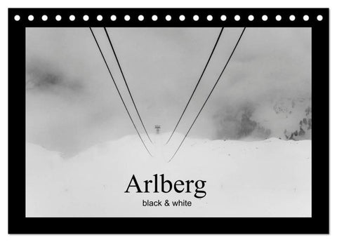 Arlberg black and white (Tischkalender 2026 DIN A5 quer), CALVENDO Monatskalender