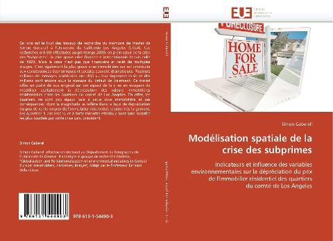 Modélisation spatiale de la crise des subprimes