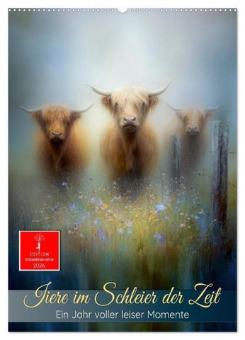 Tiere im Schleier der Zeit (Wandkalender 2026 DIN A2 hoch), CALVENDO Monatskalender