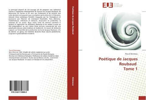 Poétique de Jacques Roubaud Tome 1