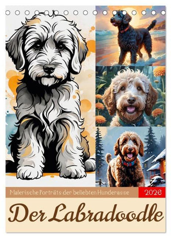 Der Labradoodle (Tischkalender 2026 DIN A5 hoch), CALVENDO Monatskalender