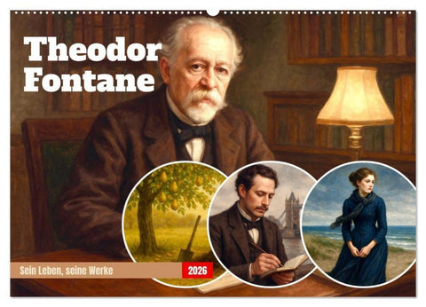 Theodor Fontane (Wandkalender 2026 DIN A2 quer), CALVENDO Monatskalender