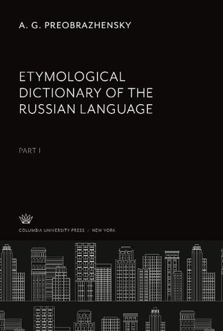 Etymological Dictionary of the Russian Language