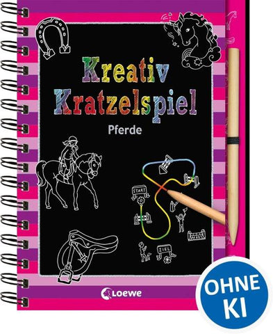 Kreativ-Kratzelspiel: Pferde