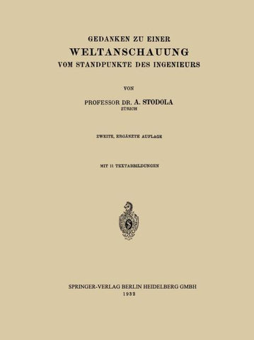 Gedanken zu Einer Weltanschauung vom Standpunkte des Ingenieurs