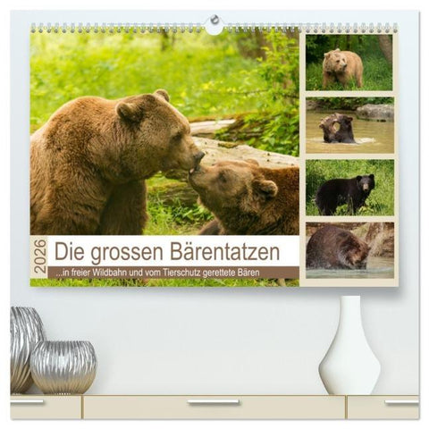 Die grossen Bärentatzen (hochwertiger Premium Wandkalender 2026 DIN A2 quer), Kunstdruck in Hochglanz
