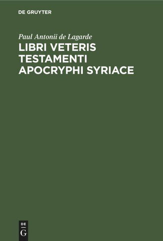 Libri Veteris Testamenti Apocryphi Syriace
