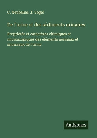 De l'urine et des sédiments urinaires