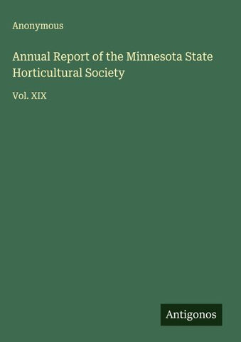 Annual Report of the Minnesota State Horticultural Society