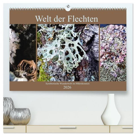Welt der Flechten (hochwertiger Premium Wandkalender 2026 DIN A2 quer), Kunstdruck in Hochglanz