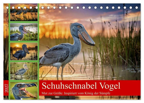 Schuhschnabel Vogel (Tischkalender 2027 DIN A5 quer), CALVENDO Monatskalender