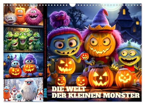 Die Welt der kleinen Monster (Wandkalender 2026 DIN A3 quer), CALVENDO Monatskalender