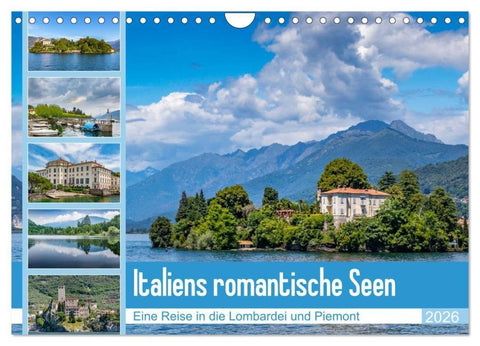 Italiens romantische Seen (Wandkalender 2026 DIN A4 quer), CALVENDO Monatskalender