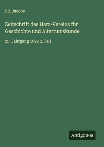 Zeitschrift des Harz-Vereins für Geschichte und Altertumskunde