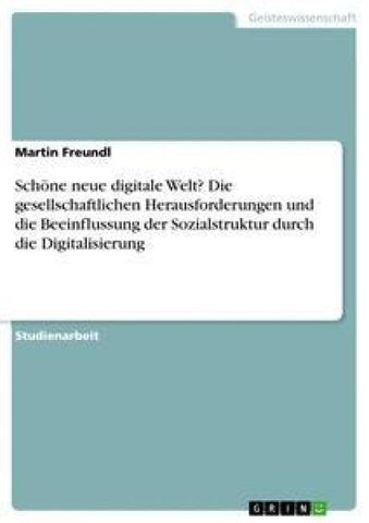 Schöne neue digitale Welt? Die gesellschaftlichen Herausforderungen und die Beeinflussung der Sozialstruktur durch die Digitalisierung