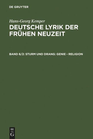 Hans-Georg Kemper: Deutsche Lyrik der frühen Neuzeit / Sturm und Drang